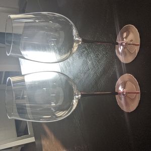 Rose stem red wine glasses